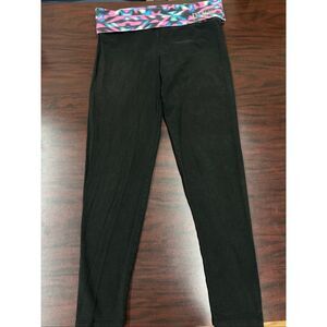 PINK Victoria’s Secret Vintage Foldover Waist Black Yoga Leggings Size Medium